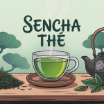 sencha thé tasse et théière japonaise sur table