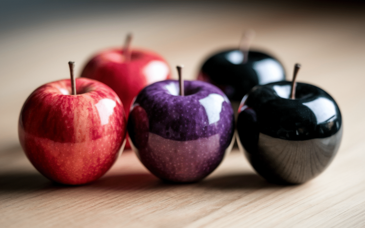 pomme bleue variétés exceptionnelles violet noir rouge