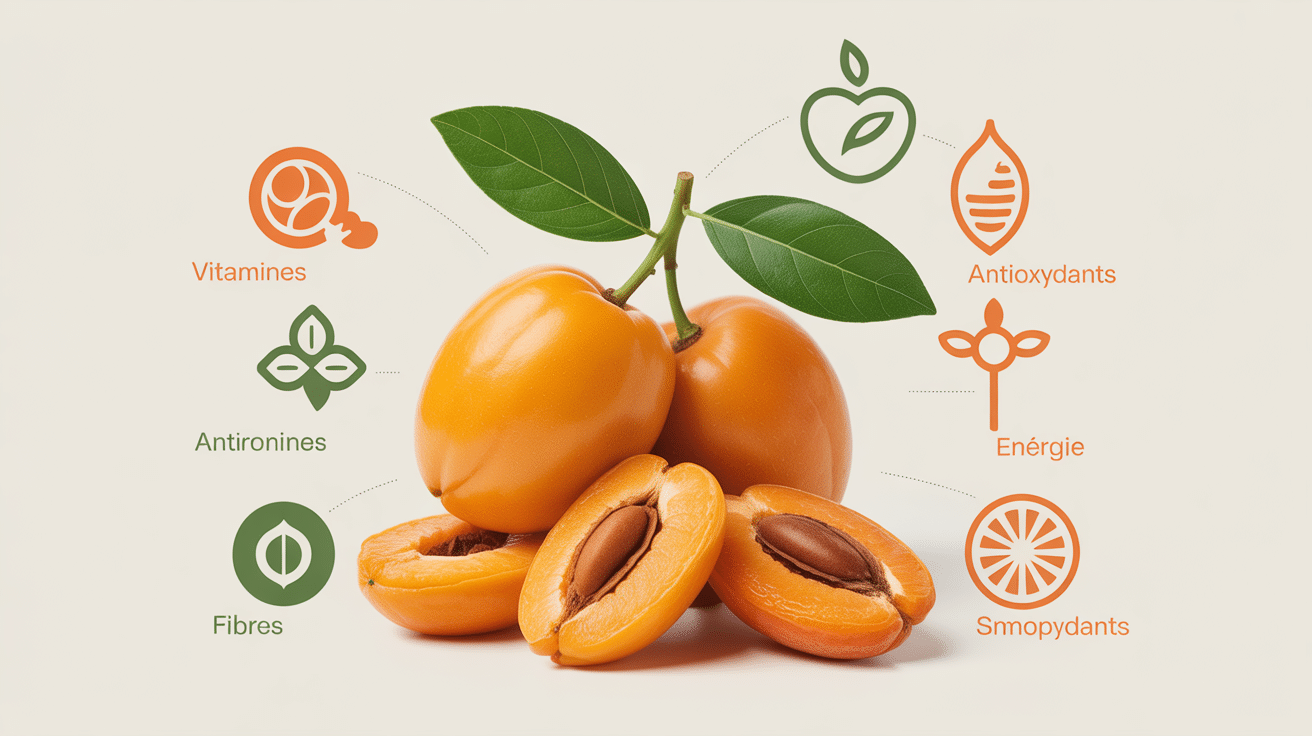 Illustration nutrition abricot sec vitamines energie