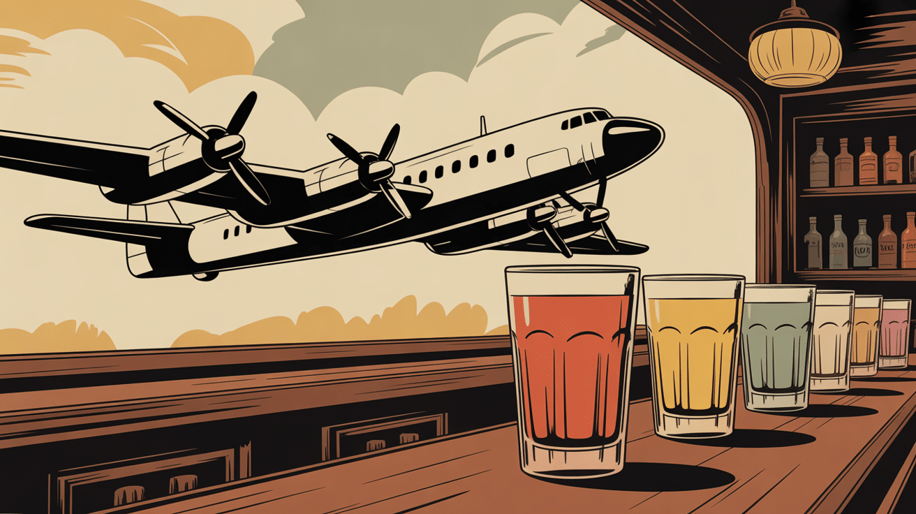 b52 drink shot illustration vintage avion