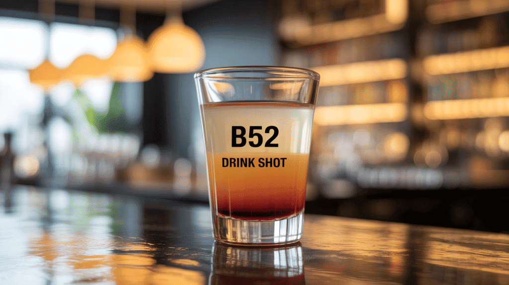 b52 drink shot verre trois couches ambiance bar
