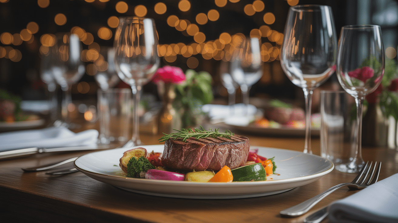 Baba Beef steak grillé restaurant assiette élégante