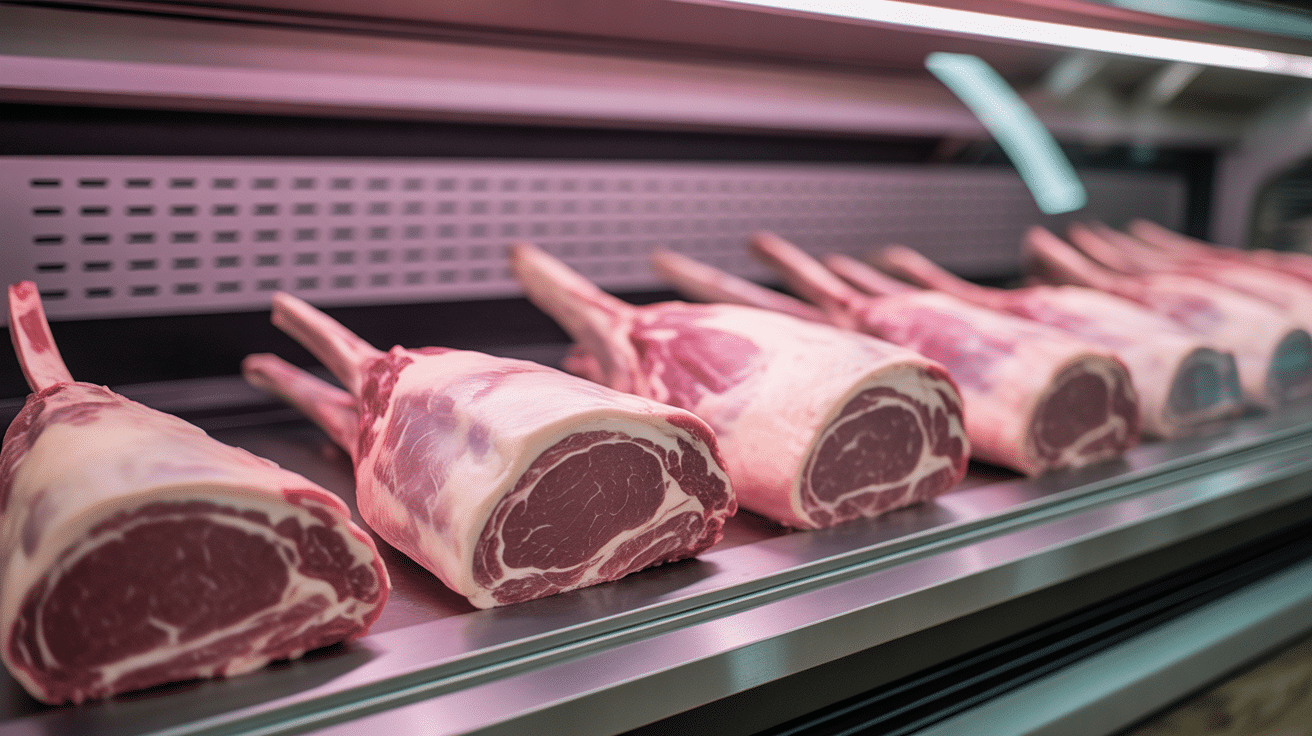 Vitrine boucherie picanha de veau traçabilité