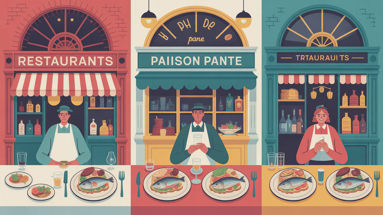 Différents restaurants fish and chips Spitalfields