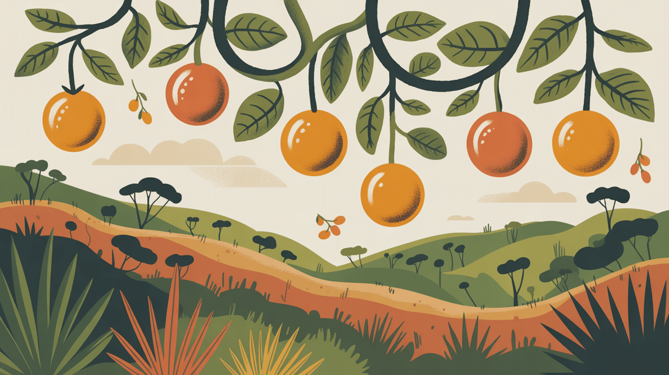 Plante horn fruit liane avec fruits