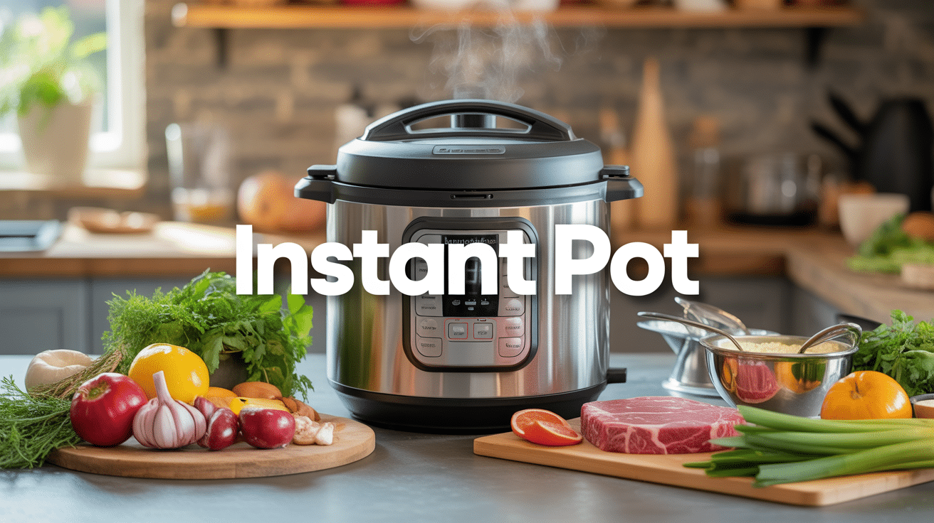 Autocuiseur Instant Pot acier inox avec ingrédients frais