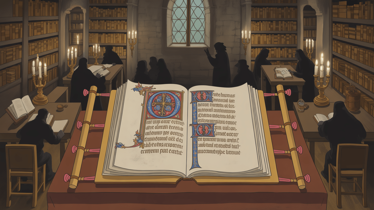 Manuscrit médiéval illustrant les origines du morgeage