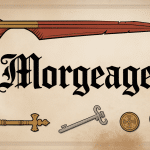 Illustration de parchemin morgeage médiéval avec sceau