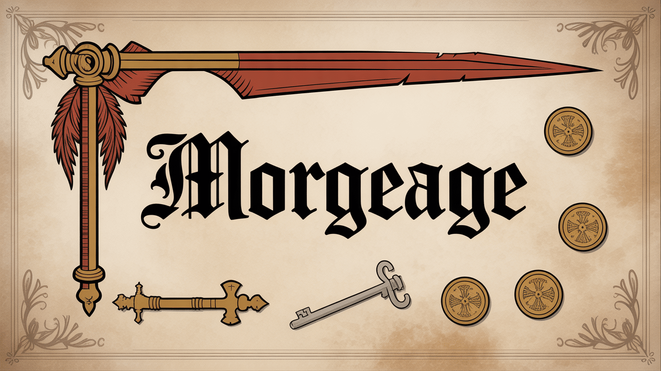 Illustration de parchemin morgeage médiéval avec sceau