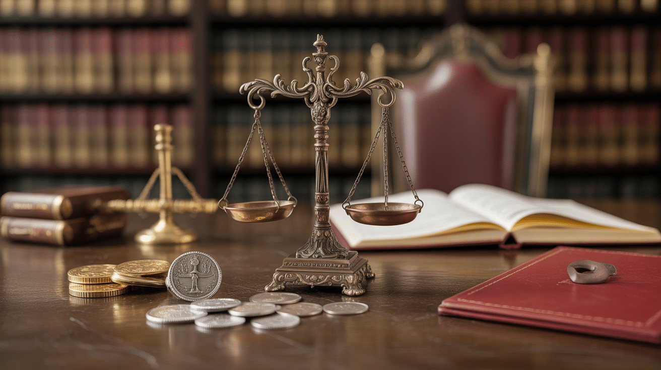 Table de notaire médiéval morgeage balance justice