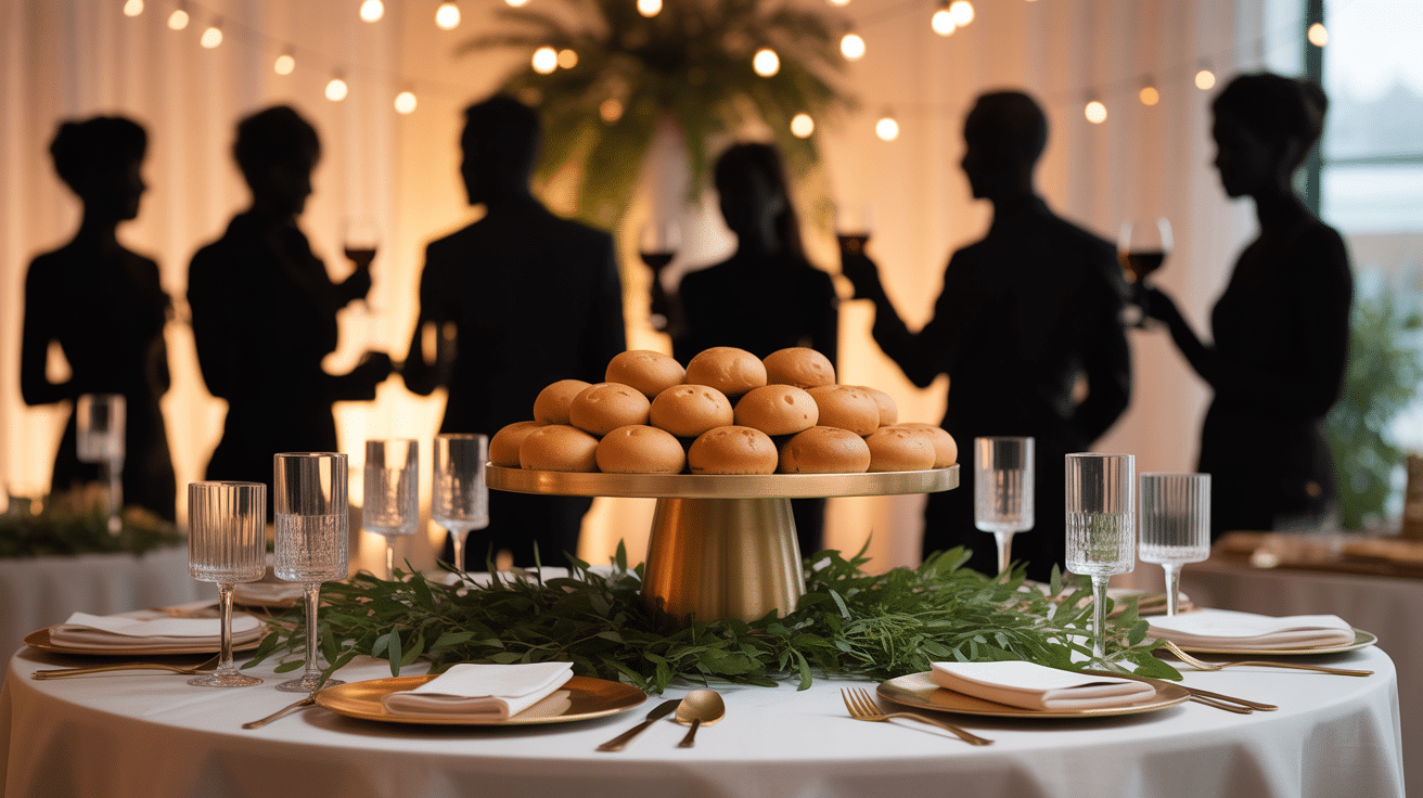 Buffet festif navette pain convivial