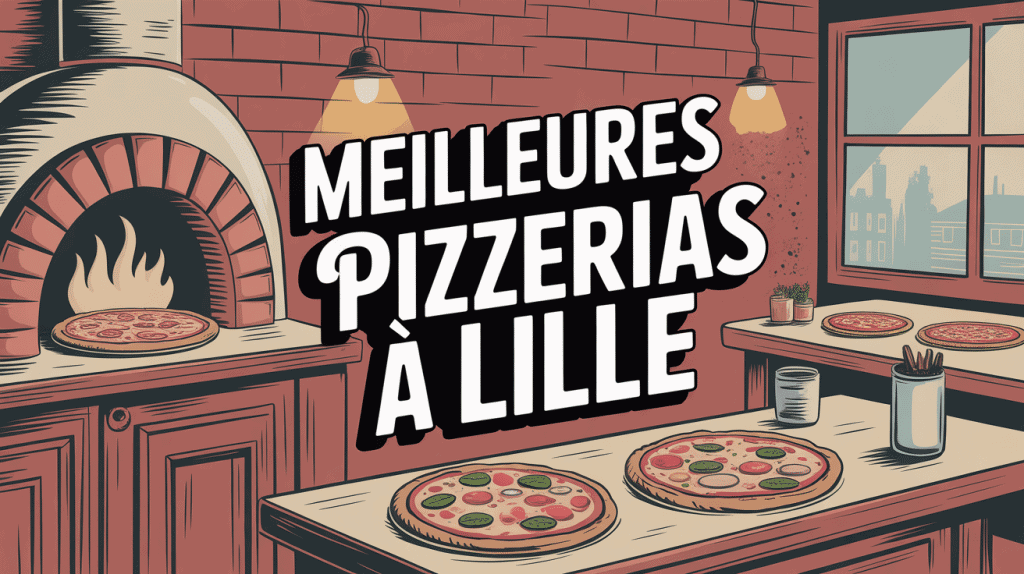 Illustration pizzeria Lille chaleureuse avec four à bois