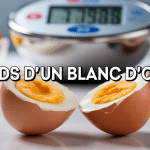 poids d'un blanc d'oeuf sur balance digitale