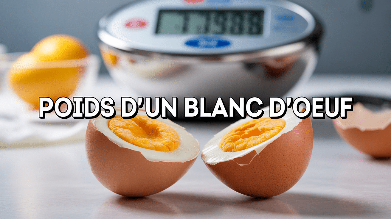 poids d'un blanc d'oeuf sur balance digitale