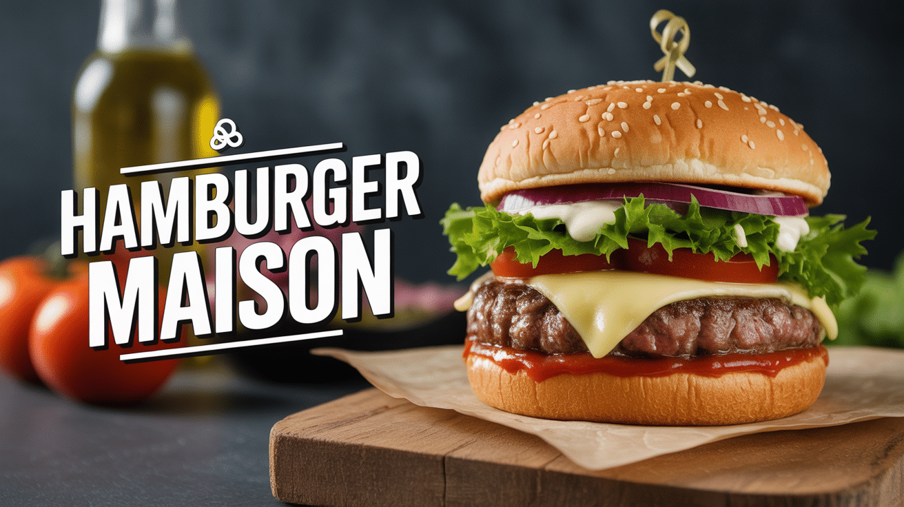 recette hamburger maison avec steak fromage salade