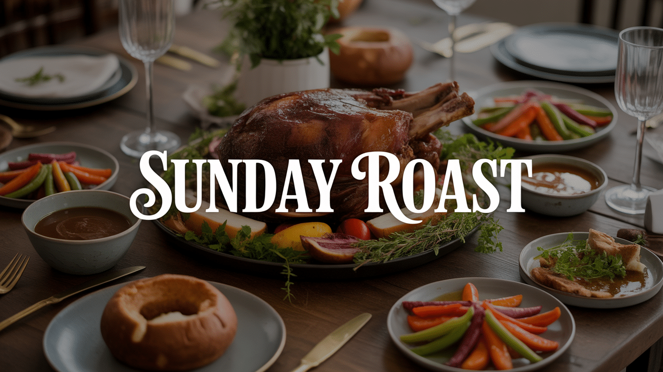 Sunday roast traditionnel en famille