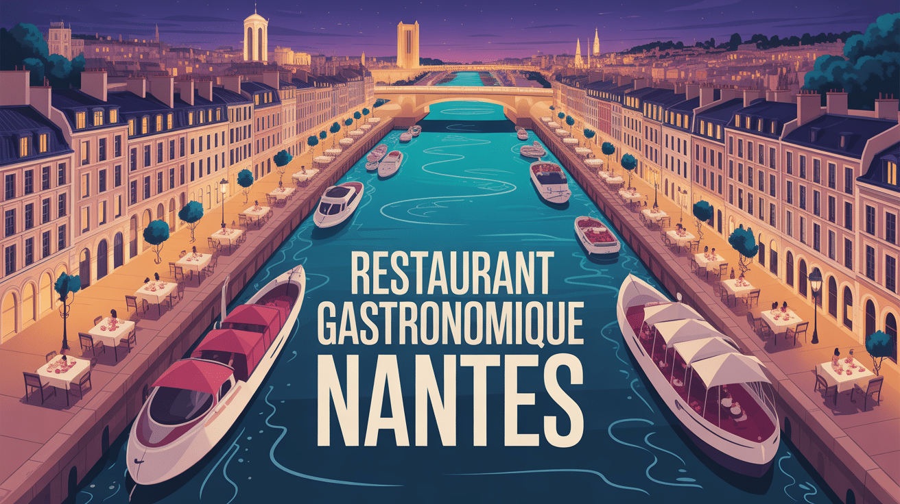 Vue aérienne d'un restaurant gastronomique Nantes au bord de la Loire