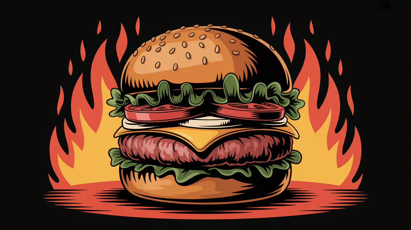 whopper grillé flamme pain sésame vintage