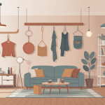 accroche balai mural suspendue sur mur intérieur moderne