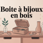 boite a bijoux bois elegante sur meuble avec bijoux