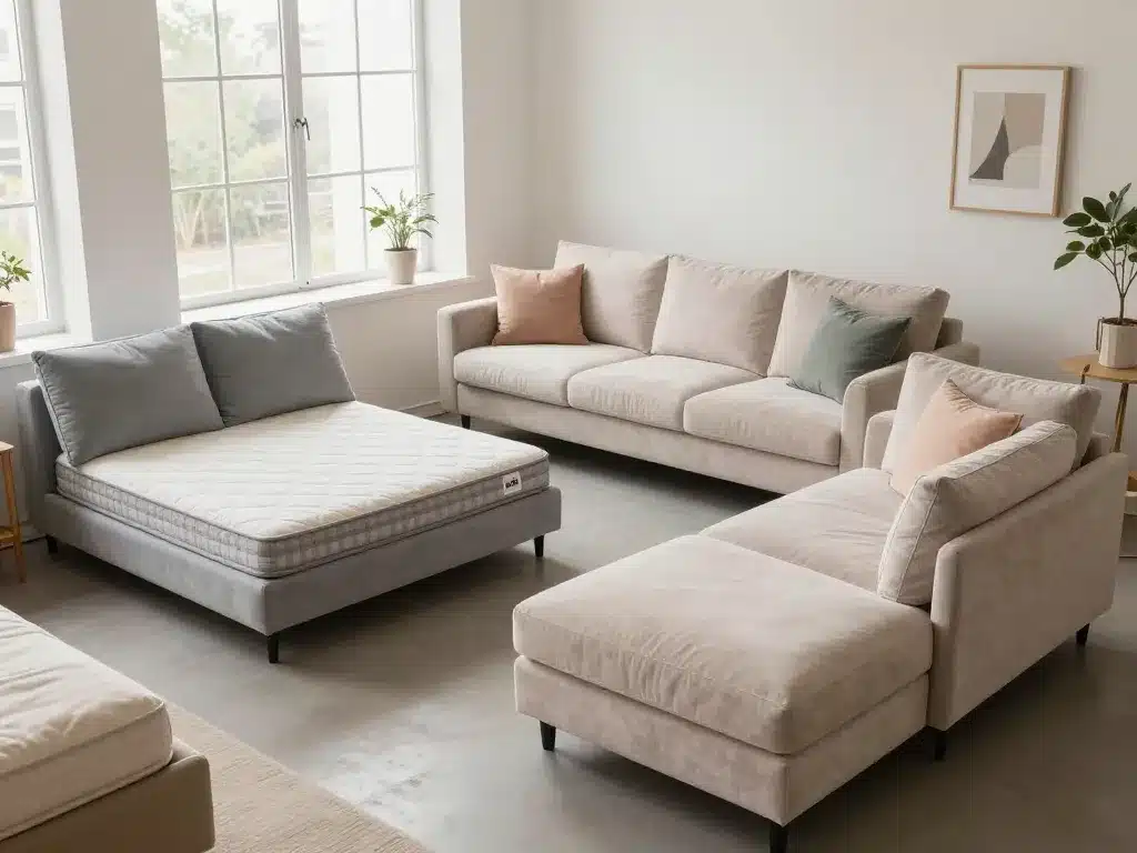 canapé convertible convertible center différents modèles en showroom