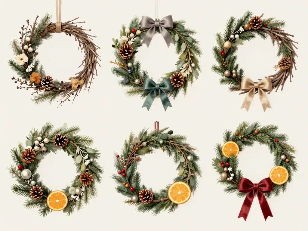 couronne de noel originale matériaux et looks uniques