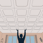 Illustration plafond moderne avec dalles en polystyrène pour plafond