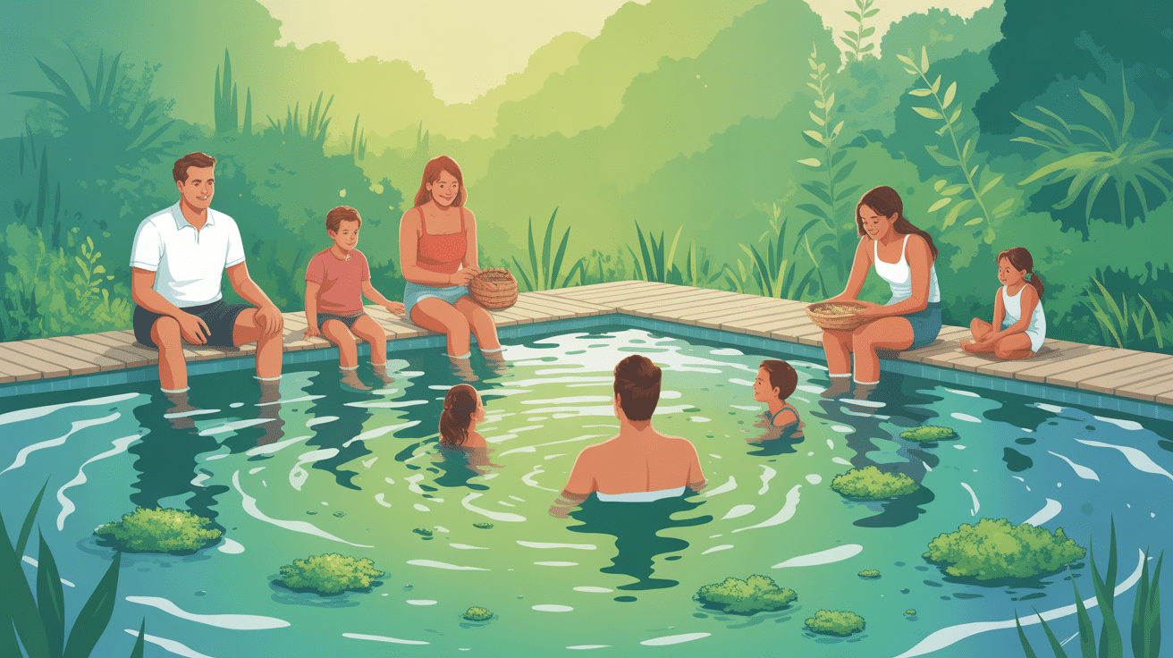 eau de piscine verte remède de grand-mère illustration piscine verte