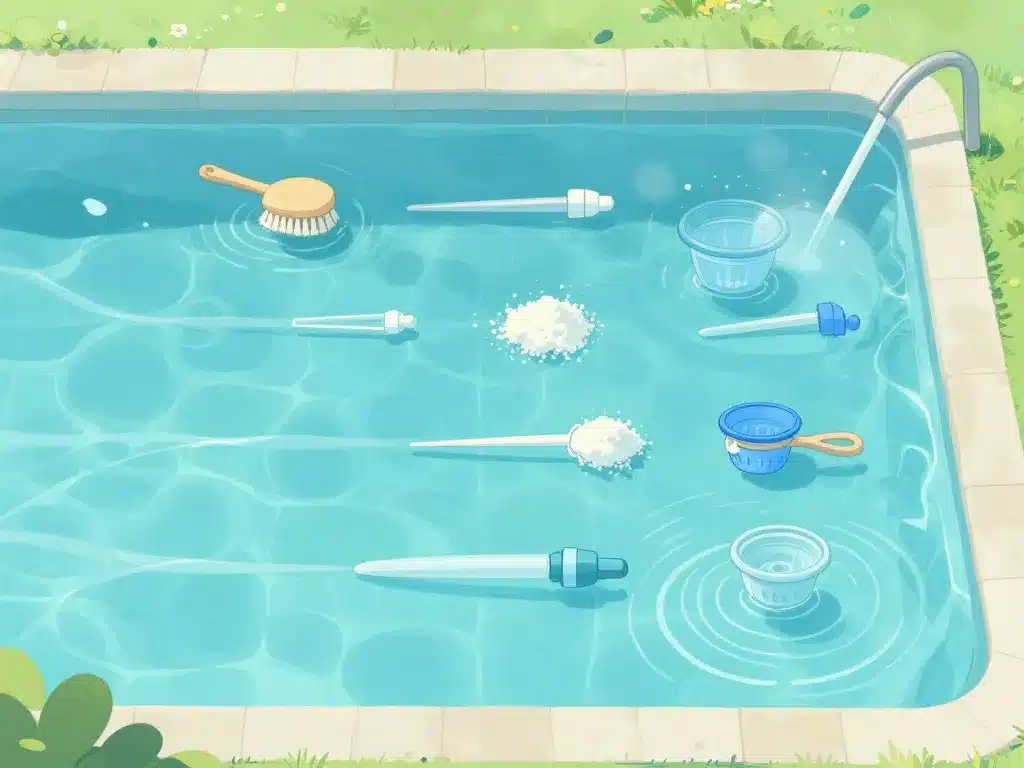 eau de piscine verte remède de grand-mère étapes nettoyage filtration