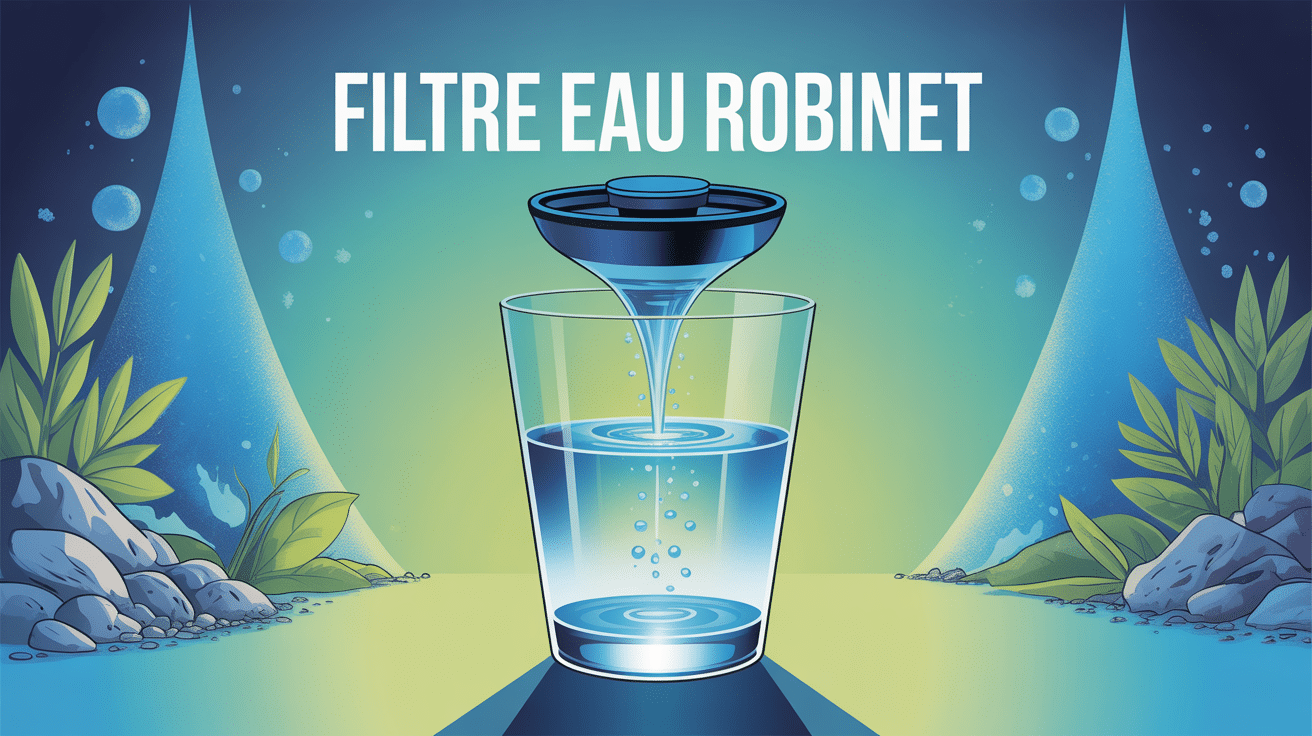 filtre eau robinet illustration moderne eau pure