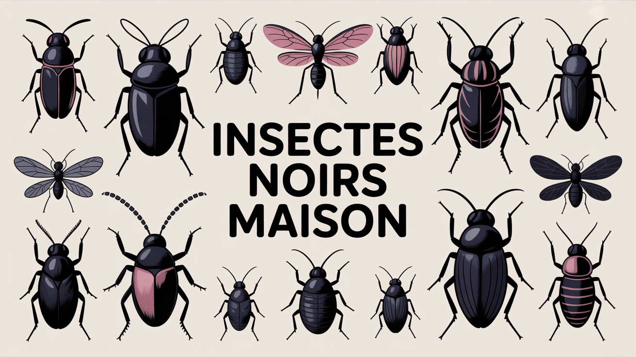 illustration gestion insecte noir maison