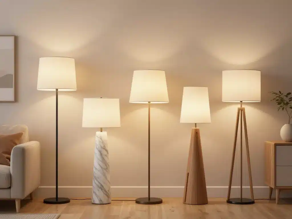 différents styles lampe halogène sur pied dans salon