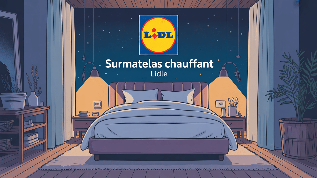 lidl surmatelas chauffant sur lit dans chambre cocooning