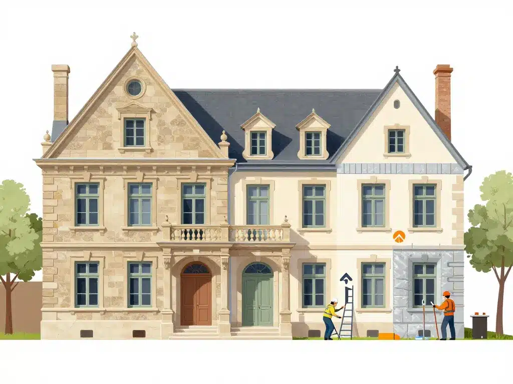 rénovation maison en meulière mise en valeur pierre