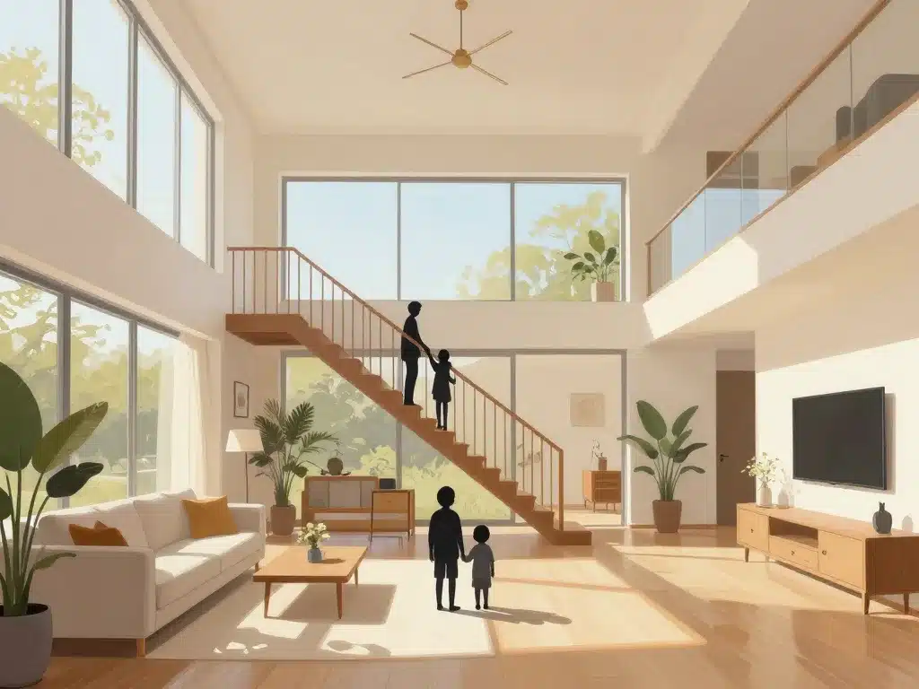 maison plan etage étage lumineux escalier central