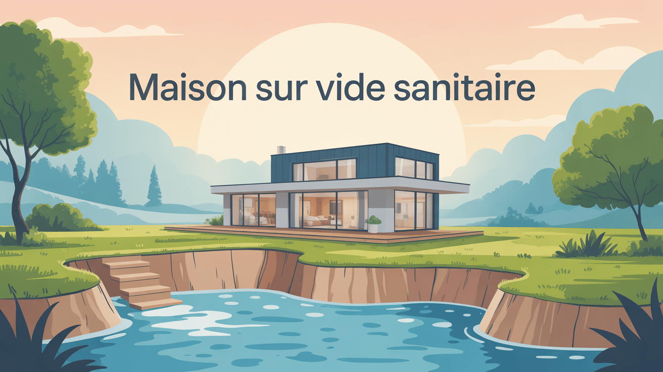 illustration maison sur vide sanitaire coupes sur sol