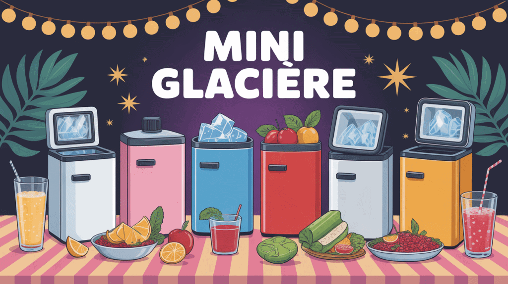 mini glacière différents modèles avec aliments frais