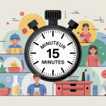 minuteur 15 minutes illustration usages cuisine travail enfants sport