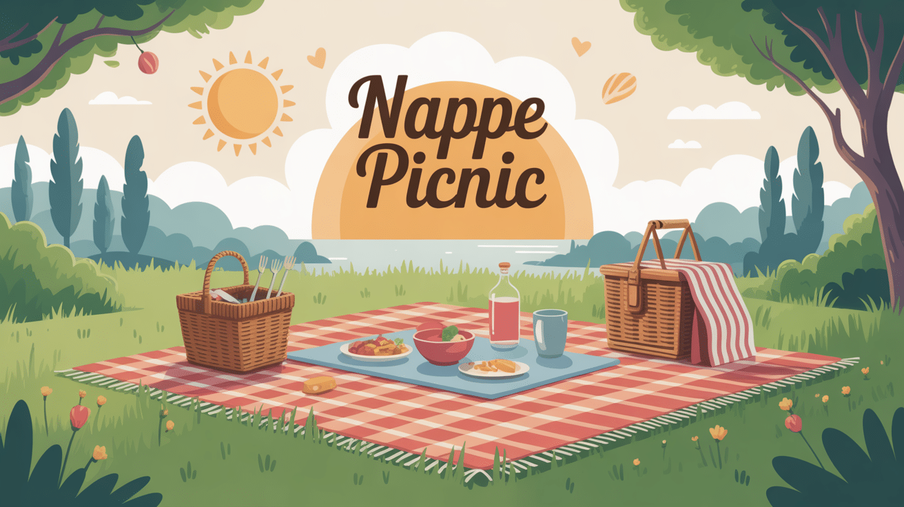 nappe picnic en plein air avec accessoires estivaux