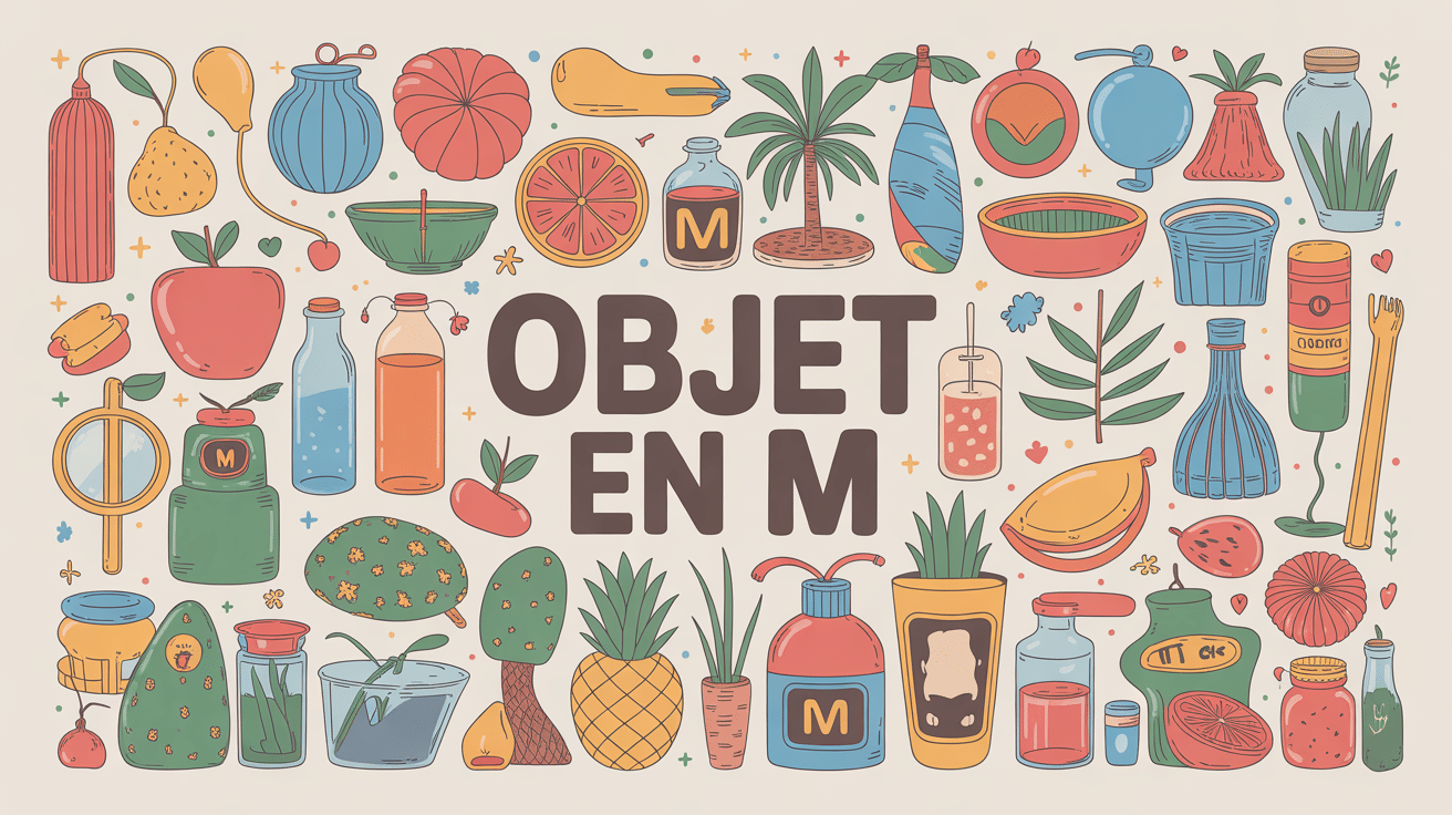 illustration collage objet en m