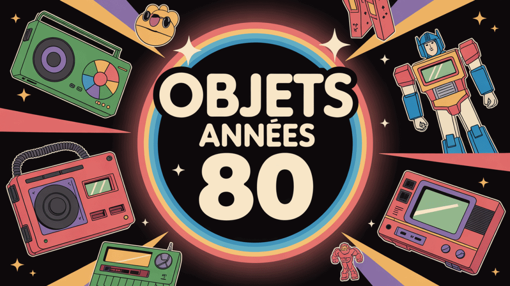 illustration objets des annees 80 pop culture