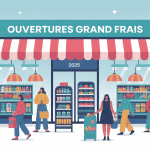 illustration vectorielle prochaines ouvertures grand frais 2024