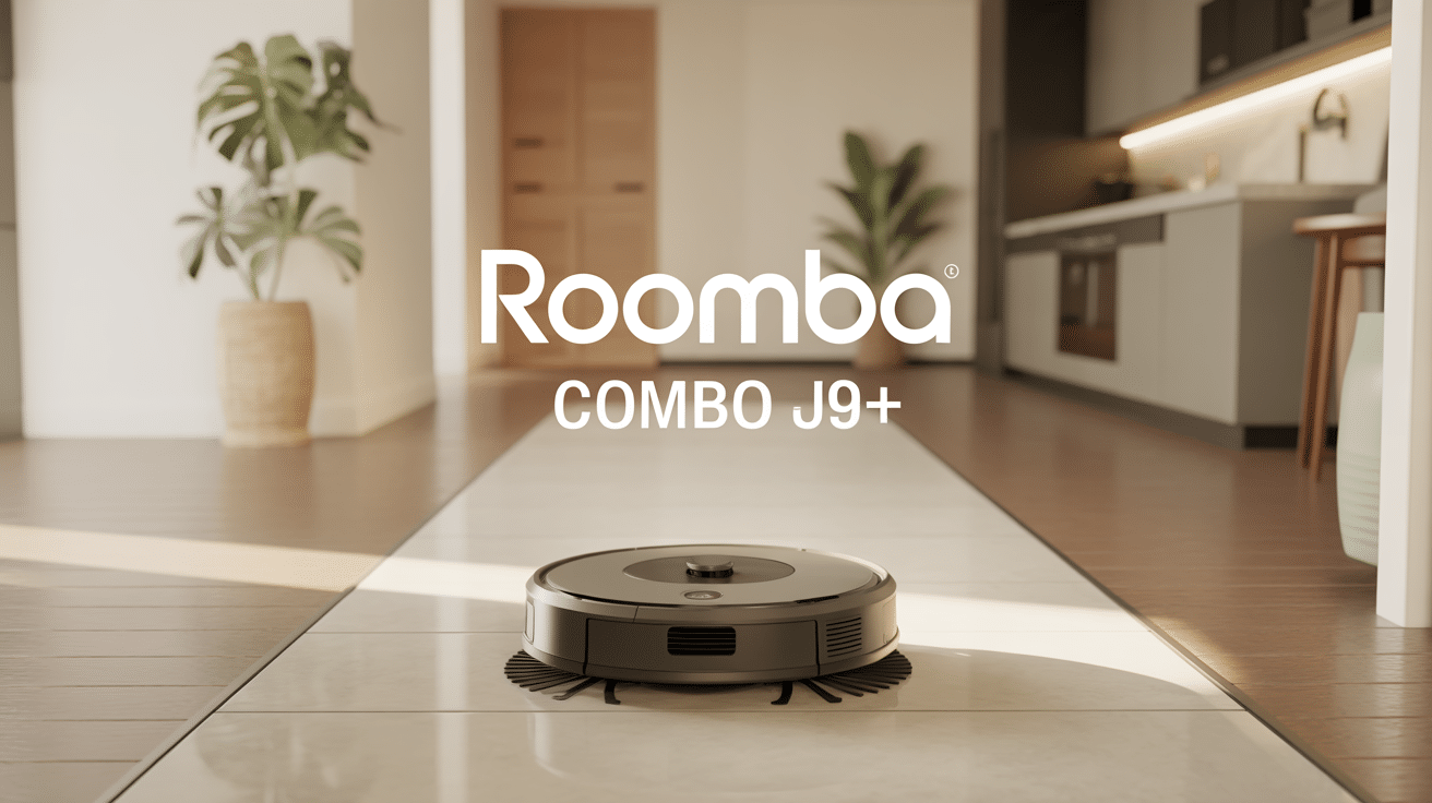 roomba combo j9+ dans intérieur moderne sur parquet carrelage tapis