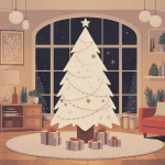 sapin de noel blanc élégant dans salon moderne décoré