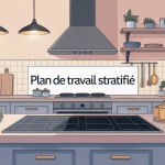 illustration stratifié plan de travail moderne cuisine central