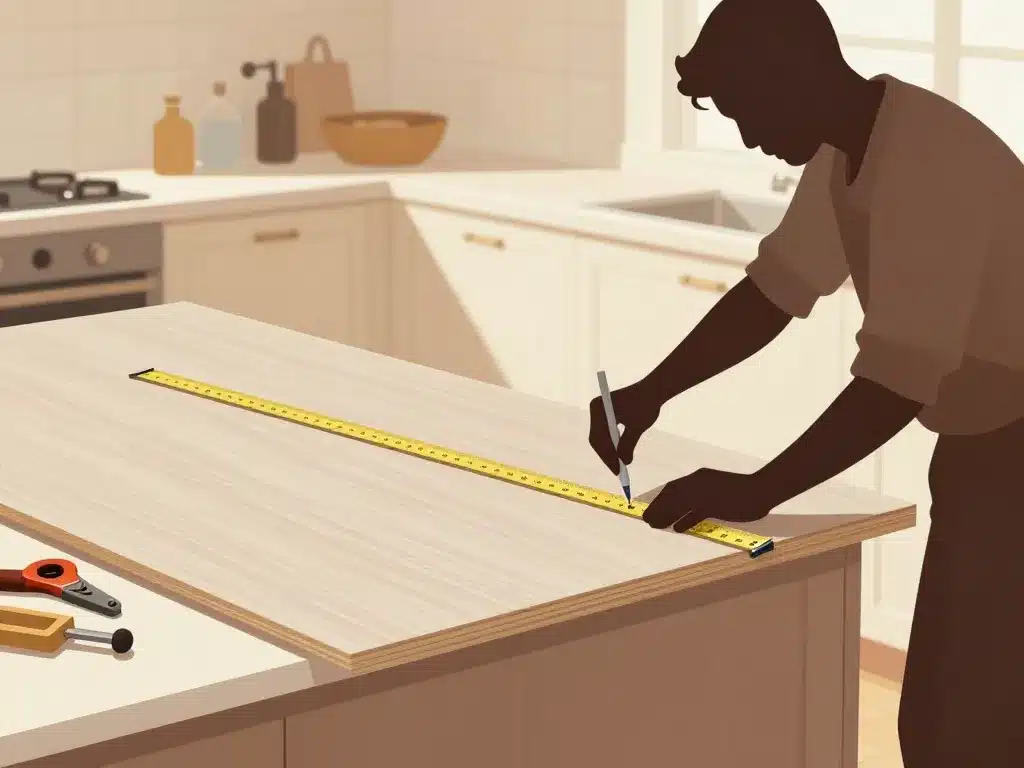 installation stratifié plan de travail cuisine outil