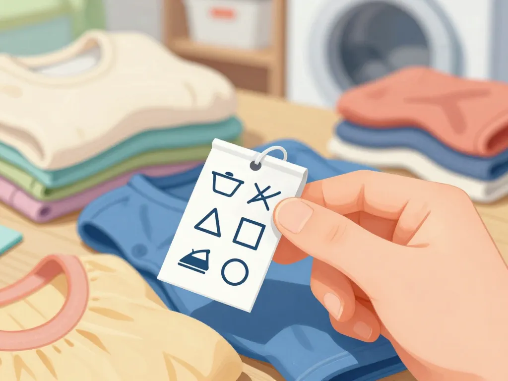 Symbole machine à laver signification, illustration d’une étiquette avec pictogrammes entretien