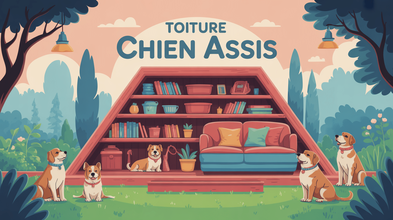Illustration toiture chien assis maison combles