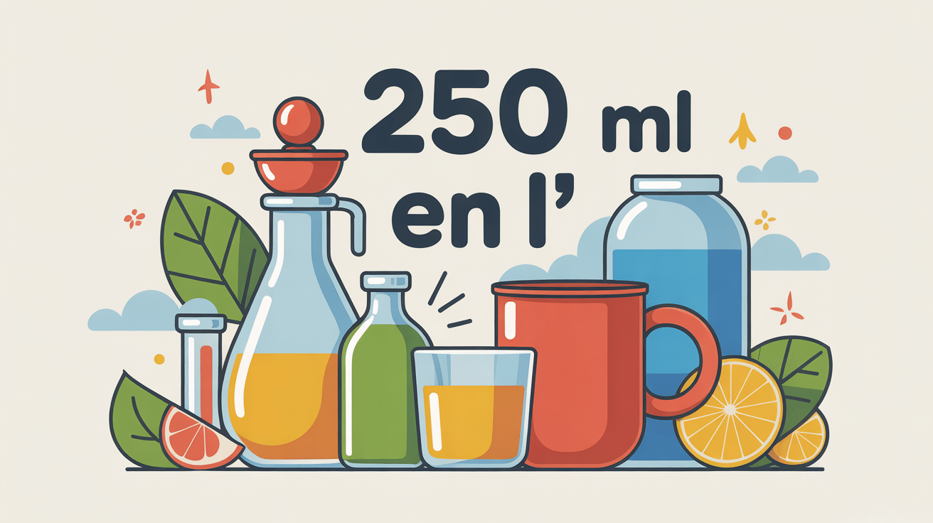 250 ml en l visuel conversion volume objets quotidiens