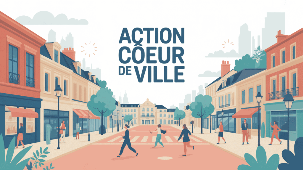 Illustration action coeur de ville centre-ville revitalisé France